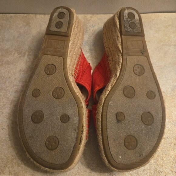 Size 9M Red Life Stride Slides Wedges BLOOM Flower Shoes - Picture 9 of 11